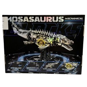 MJ Mosasaurus Mechanical Building Blocks‎ Set 13100 Silver NEW 1413pcs Light Up
